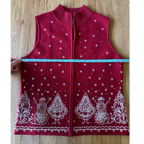 Talbots Vtg Merino Wool Winter Pattern Sweater Vest Size Medium - Picture 5 of 8